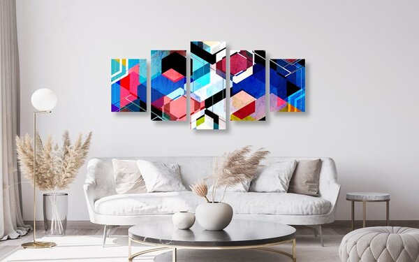 5-częściowy obraz abstrakcyjna geometria