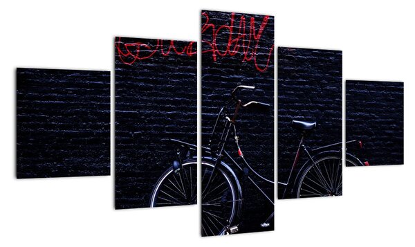 Obraz roweru w Amsterdamie (125x70 cm)
