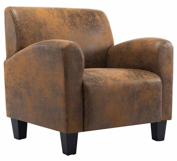 Sofa chair brown 70x69x72 cm skÃ³ra syntetyczna zamszowa