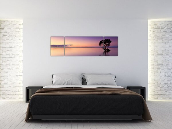 Obraz powierzchni wody o wschodzie słońca (170x50 cm)