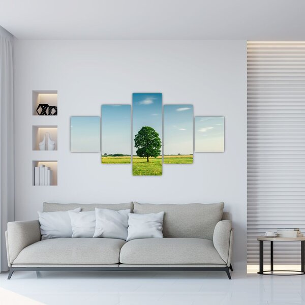 Obraz drzewa na łące (125x70 cm)