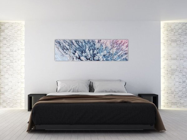 Obraz ośnieżonych drzew (170x50 cm)
