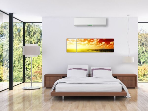 Obraz łąki ze świecącym słońcem (170x50 cm)