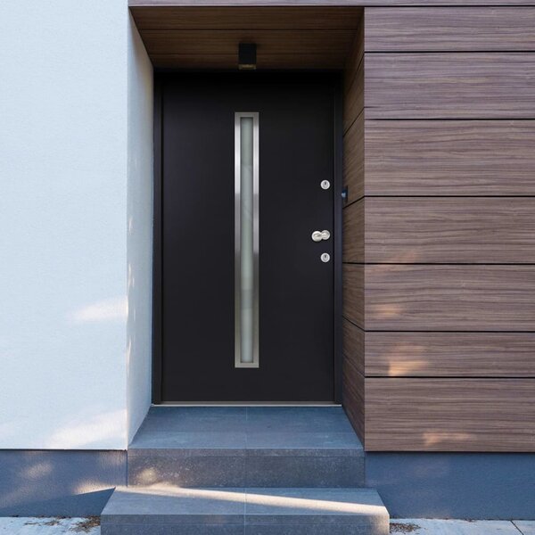 Aluminiowe drzwi zewnętrzne, antracytowe, 100 x 200 cm
