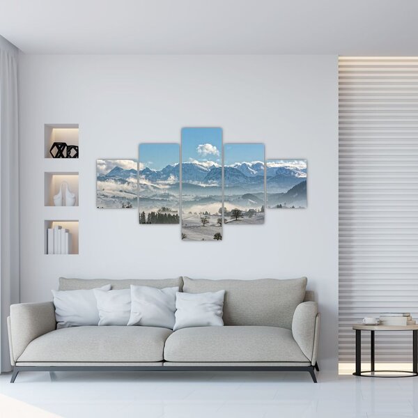 Obraz ośnieżonych gór (125x70 cm)