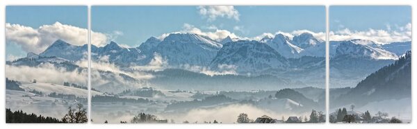Obraz ośnieżonych gór (170x50 cm)