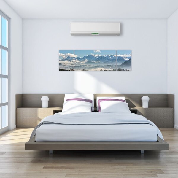 Obraz ośnieżonych gór (170x50 cm)