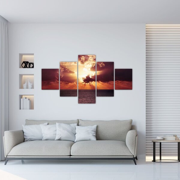 Obraz słońca za chmurami (125x70 cm)
