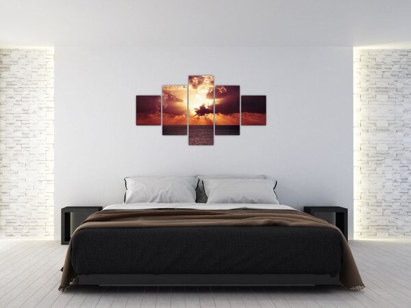 Obraz słońca za chmurami (125x70 cm)