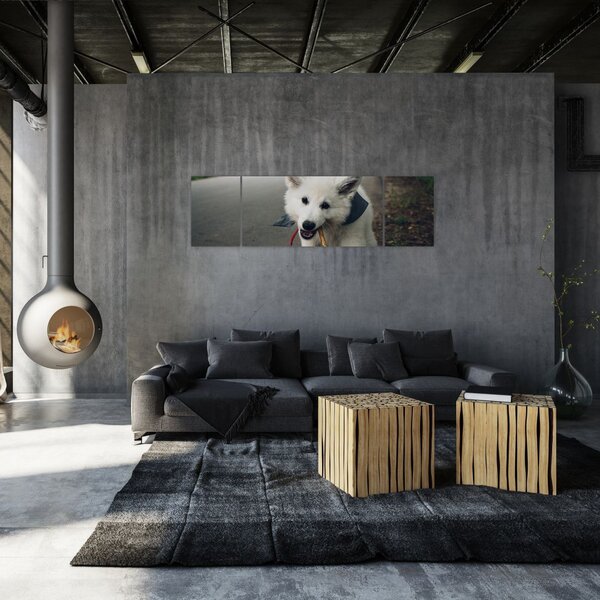 Obraz białego psa (170x50 cm)