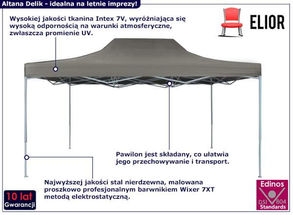 Minimalistyczna altana ogrodowa antracyt N2-R02
