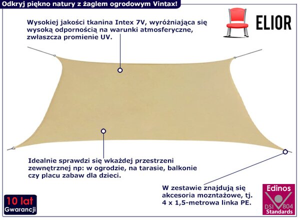 Beżowy żagiel przeciwsłoneczny N2-B80