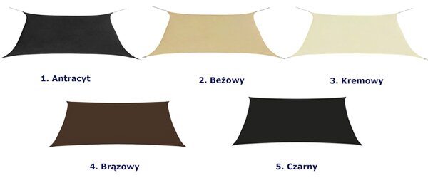 Brązowy prostokątny żagiel cieniujący do ogrodu K6-F34