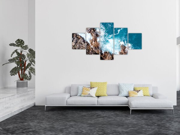 Obraz skał i morza (125x70 cm)