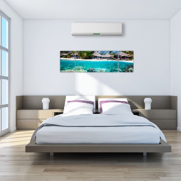 Obraz plaży na tropikalnej wyspie (170x50 cm)