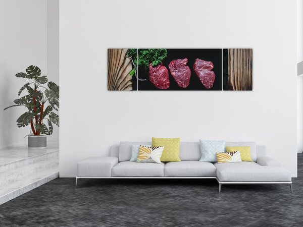 Obraz mięsa na talerzu (170x50 cm)