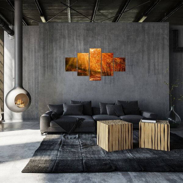 Obraz jesiennego lasu (125x70 cm)