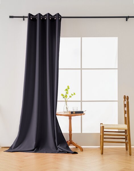 Zasłona OXFORD LIGHT 140x250 cm, ciemnoszara Zawieszanie: Taśma z wiązaniami