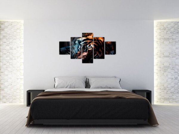 Obraz leżącego tygrysa (125x70 cm)