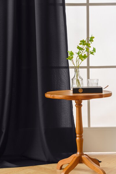 Zasłona OXFORD LIGHT 140x250 cm, ciemnoszara Zawieszanie: Taśma z wiązaniami