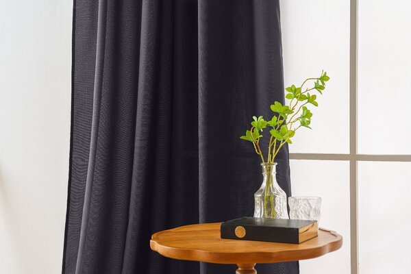 Zasłona OXFORD LIGHT 140x250 cm, ciemnoszara Zawieszanie: Taśma z wiązaniami