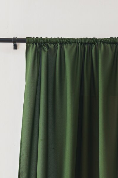 Zasłona OXFORD LIGHT 140x250 cm, ciemnozielony Zawieszanie: Taśma z wiązaniami