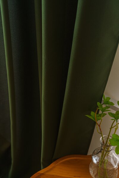 Zasłona OXFORD LIGHT 140x250 cm, ciemnozielony Zawieszanie: Taśma z wiązaniami