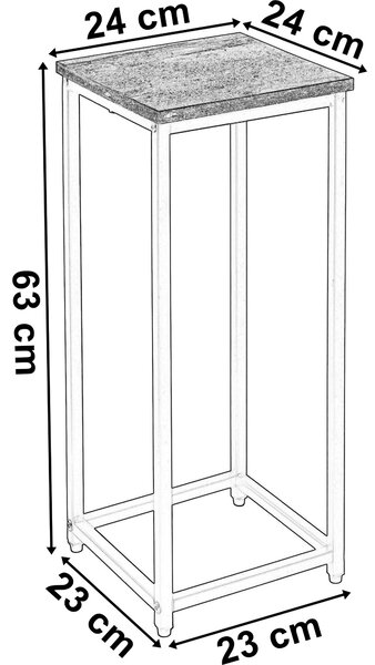 Kwietnik loftowy biały ARBEN DĄB CRAFT 60 cm