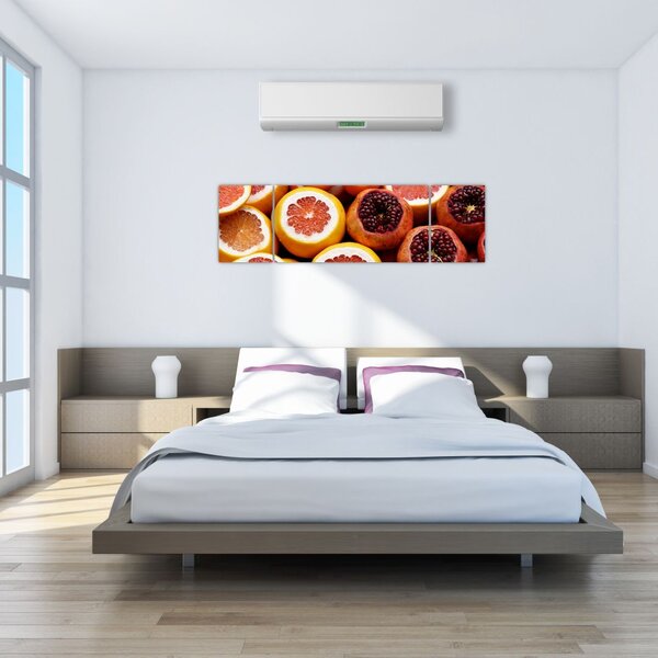 Obraz pomarańczy i granatów (170x50 cm)