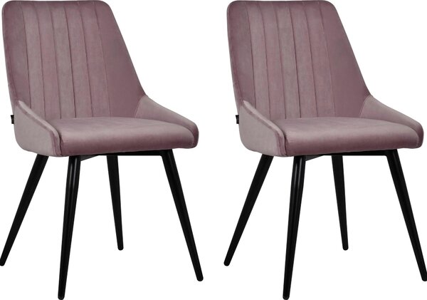 Tapicerowane krzesła w odcieniach różu - 2 sztuki