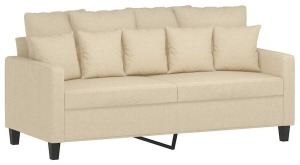 Sofa, 2-osobowa kremowa, 140 cm, tapicerowana tkaninÄ