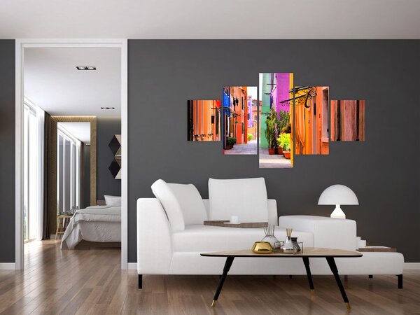 Obraz kolorowej włoskiej ulicy (125x70 cm)