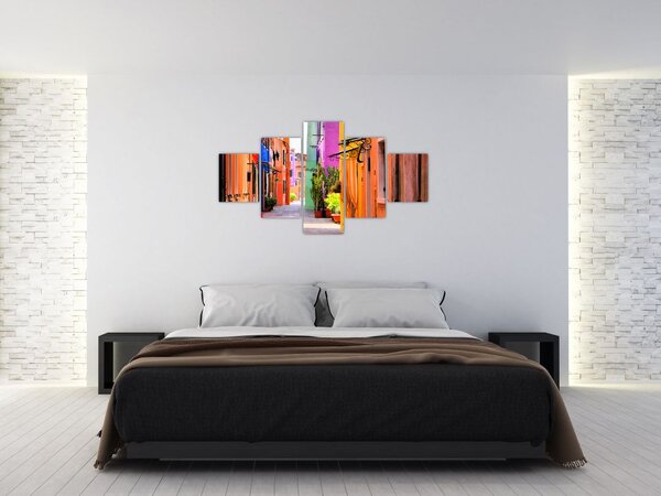 Obraz kolorowej włoskiej ulicy (125x70 cm)