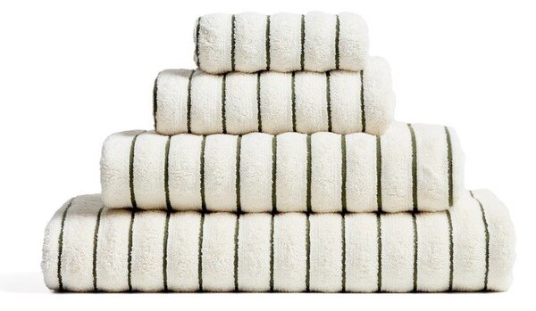 Zielony/beżowy bawełniany ręcznik frotte 50x90 cm Dorane – Kave Home