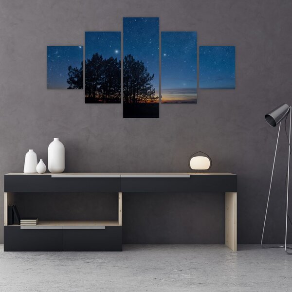 Obraz drzew w nocy (125x70 cm)