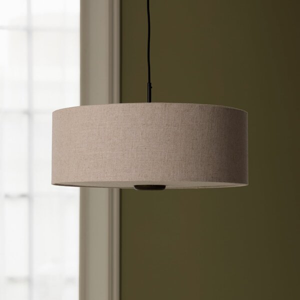 Lampa Wisząca Globen Lighting, Bosco 55, ściemnialny, beżowy, salon, tkanina | tekstylia, skandynawski