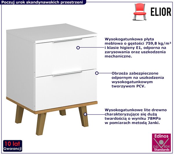 Biała skandynawska szafka nocna B4-M35