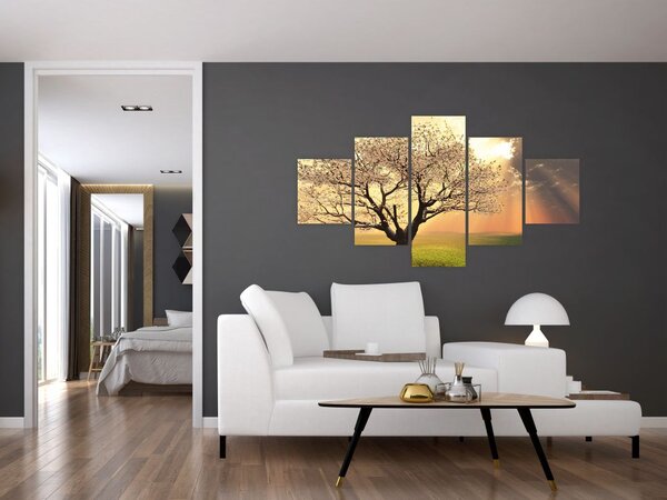 Obraz drzewa na łące (125x70 cm)