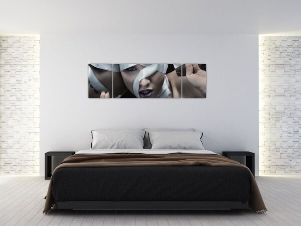 Obraz kobiety ze wstążką (170x50 cm)