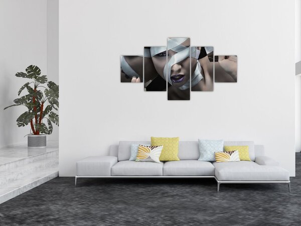 Obraz kobiety ze wstążką (125x70 cm)