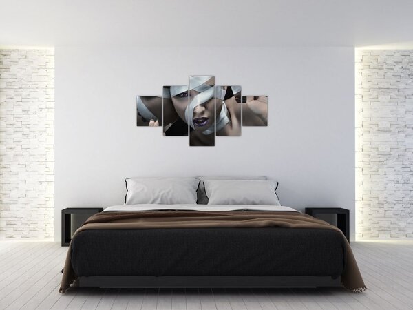 Obraz kobiety ze wstążką (125x70 cm)