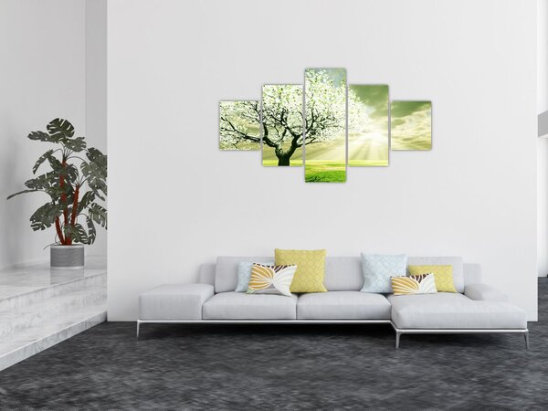 Obraz drzewa na łące (125x70 cm)