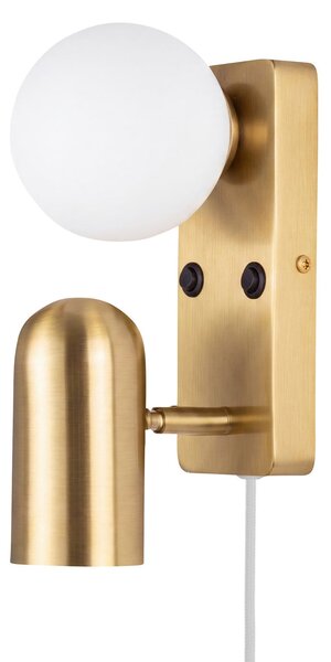Lampa Ścienna Globen Lighting, Doppio, złoty | mosiężny, salon, metal, skandynawski