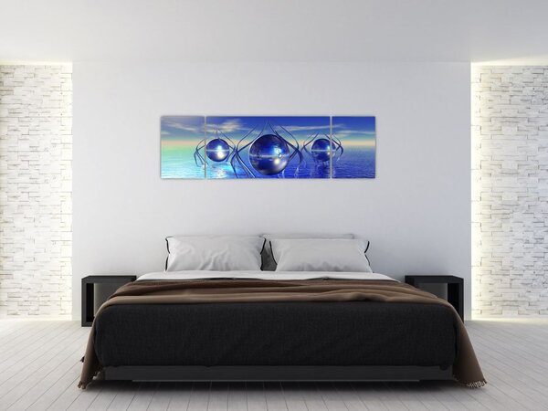Obraz abstrakcji - woda (170x50 cm)