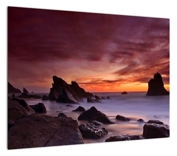 Obraz zachodu słońca na wybrzeżu (70x50 cm)