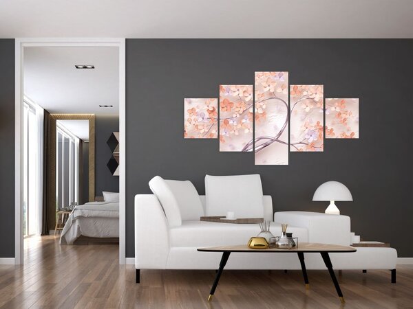 Obraz kwiatów drzewa koralowego - abstrakcja (125x70 cm)