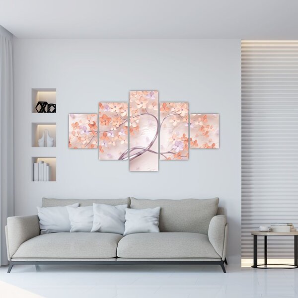 Obraz kwiatów drzewa koralowego - abstrakcja (125x70 cm)