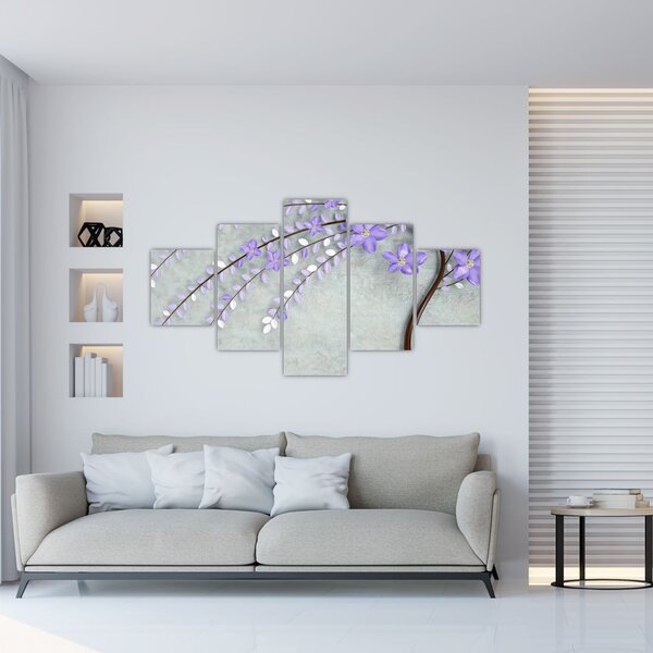 Obraz - Fioletowy deszcz (125x70 cm)