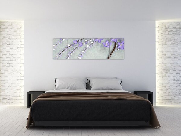 Obraz - Fioletowy deszcz (170x50 cm)