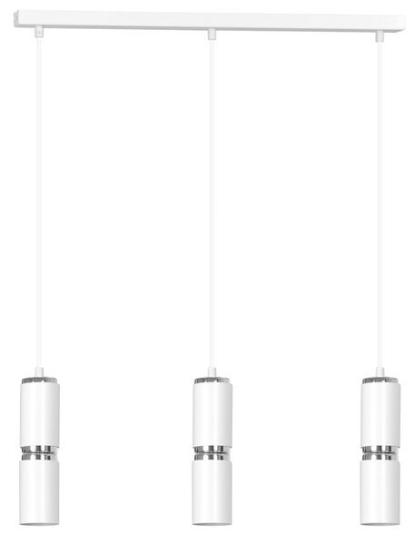MODESTO 3 WHITE 178/3 nowoczesna lampa wisząca białe tuby chrom dodatki LED